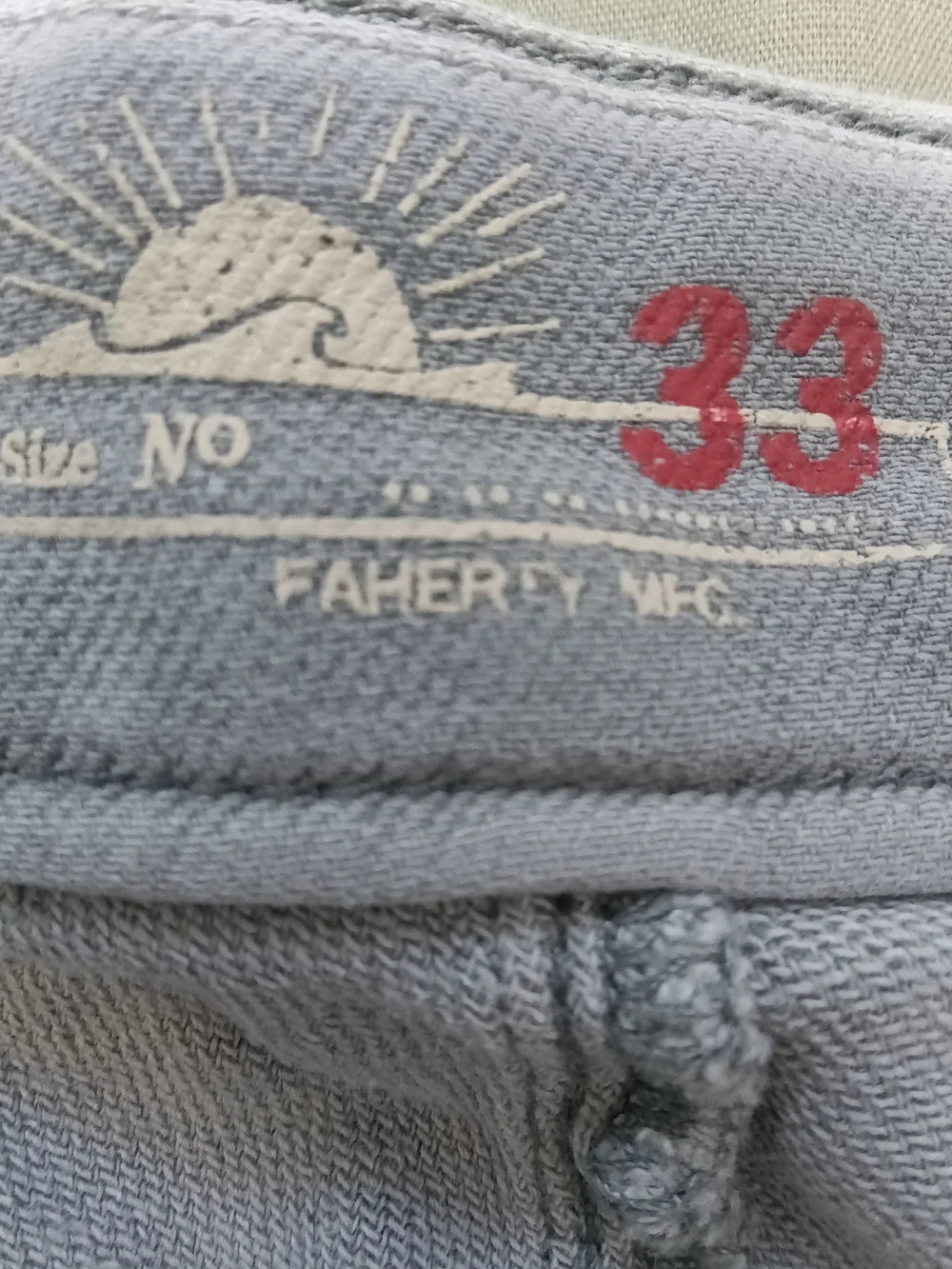 Faherty 33 Stretch Terry Iron Gray Flat Front Chino Cotton Blend Shorts